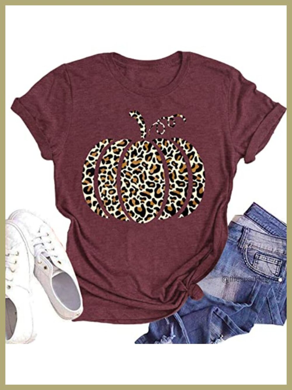 Women Halloween Pumpkin Leopard Graphic Tee Short Sleeve Fall Tops